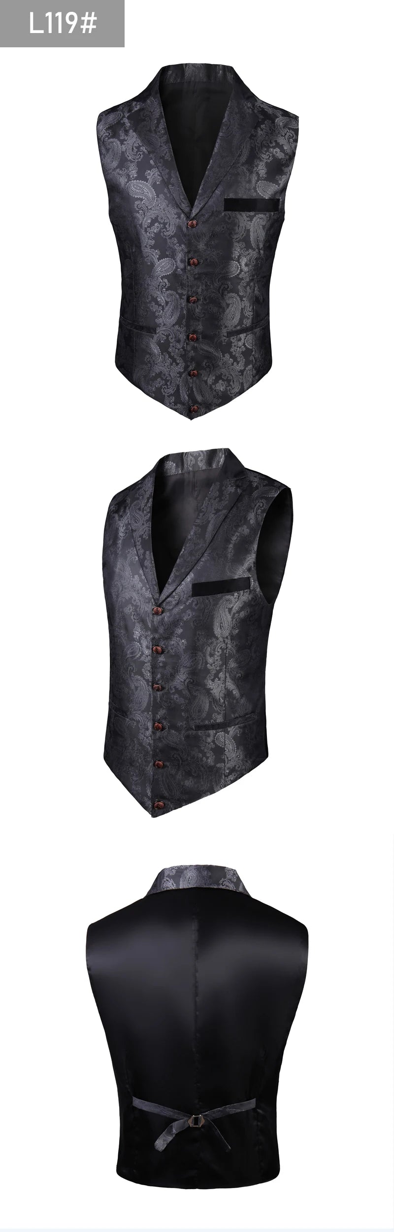 New High-end Suit Collar Jacquard White Vest for Men,