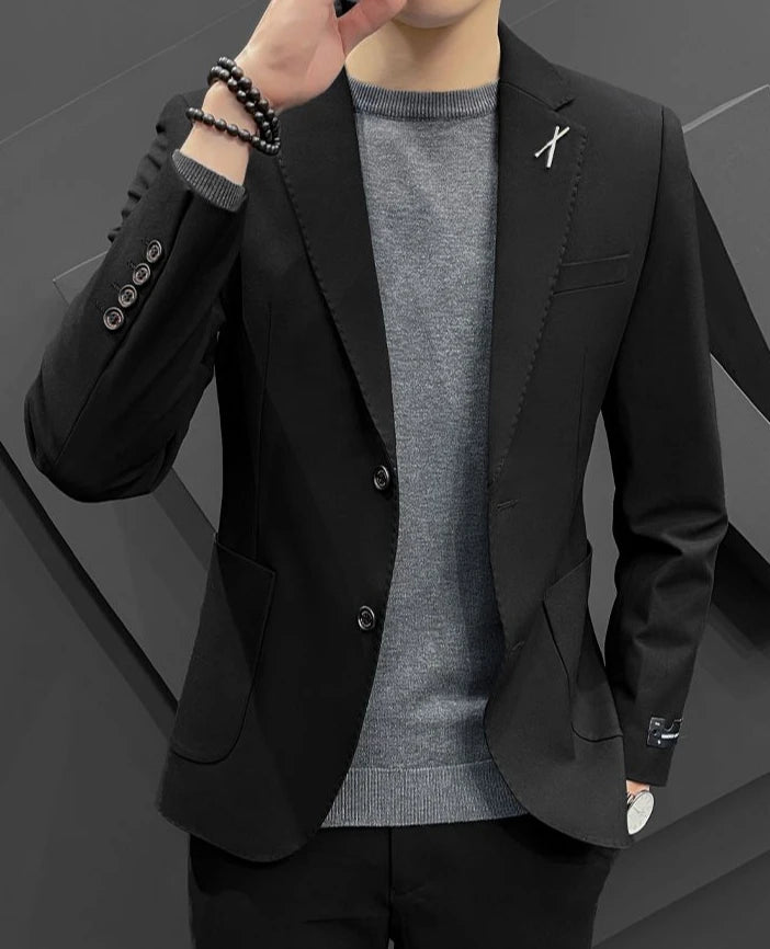 2 Piece Formal Outfit Set Male Big Size Grey Full Men's Dress .