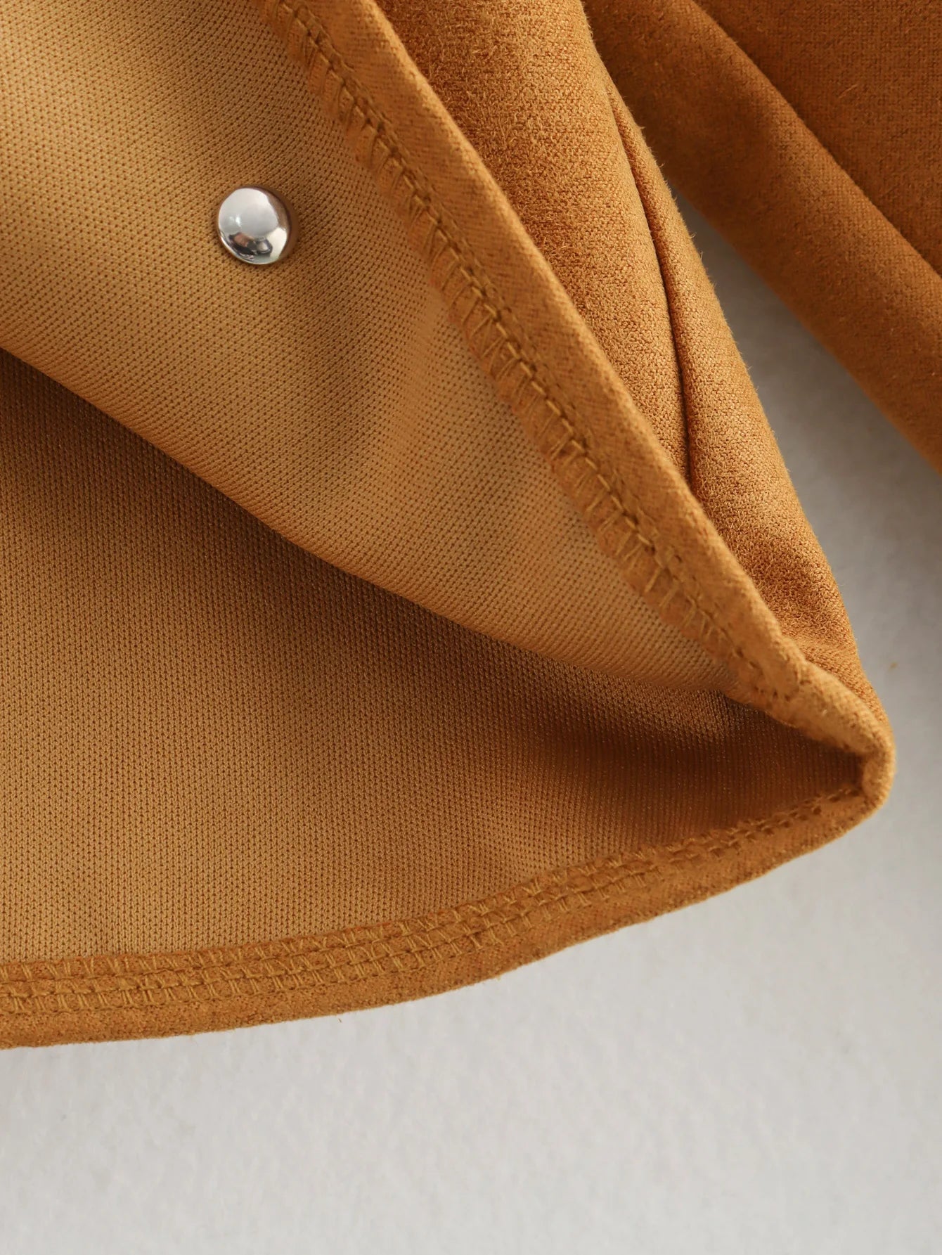 TRAFZA Casual Chic Women Solid Jackets Rivet Long Sleeve .