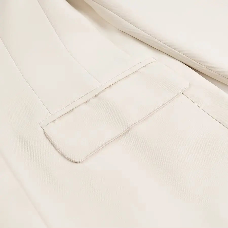 HH Autumn Women Fashion One Button Long Sleeves Pocket Decoration.