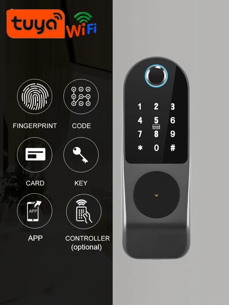 TUYA WIFI Smart Door Locks Fingerprint Lock Outdoor Waterproof Gate Locks .