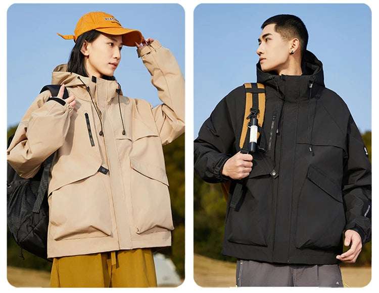 Men’s Hooded Outdoor Windbreaker Jacket Windproof Coats .