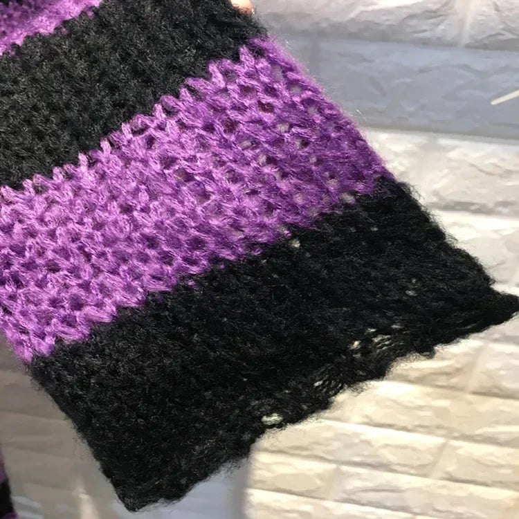 ZMZBCH Sexy Hollow Out Striped Long Sweaters .