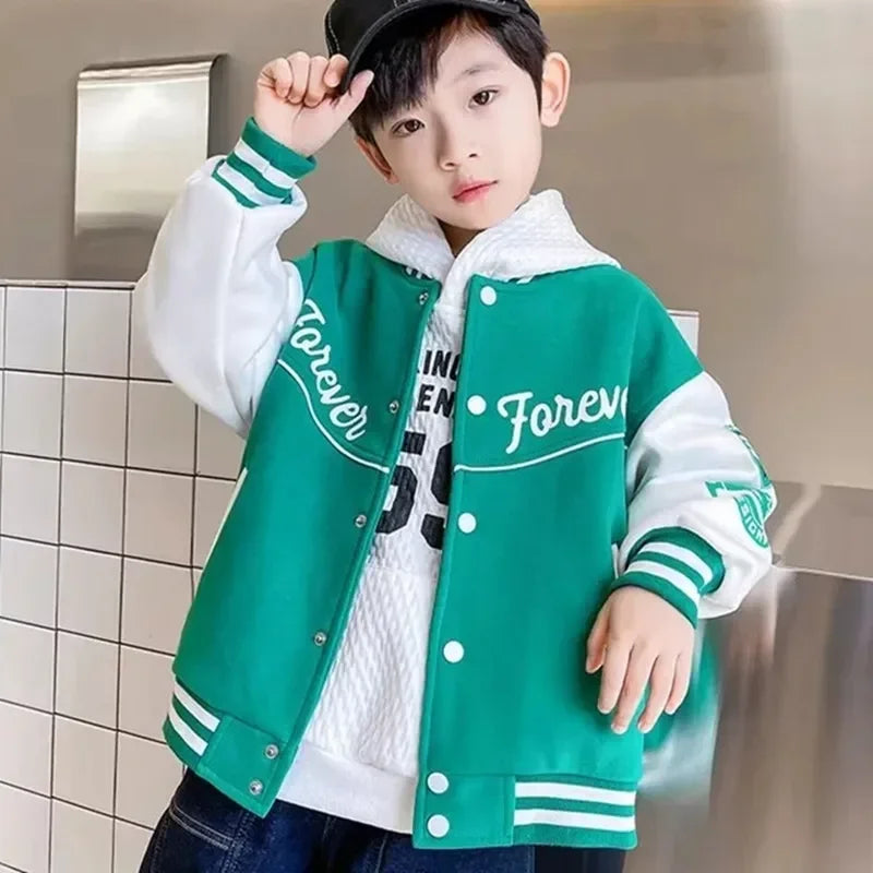 Fashion Spring Autumn Long Sleeve Outwear Teenager Kids.