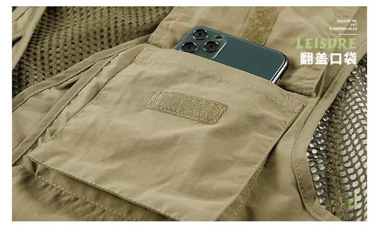 14 Pockets Summer New Men US Tactical Hiking Fishing Vest Mens.