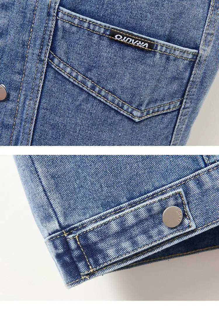 Casual Denim Vest for Women in Spring and Autumn .