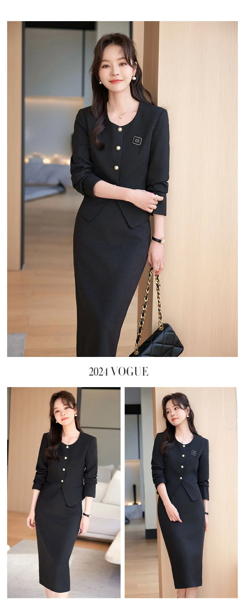 NAVIU Fashion French Vintage Tweed Two Piece Sets Women.