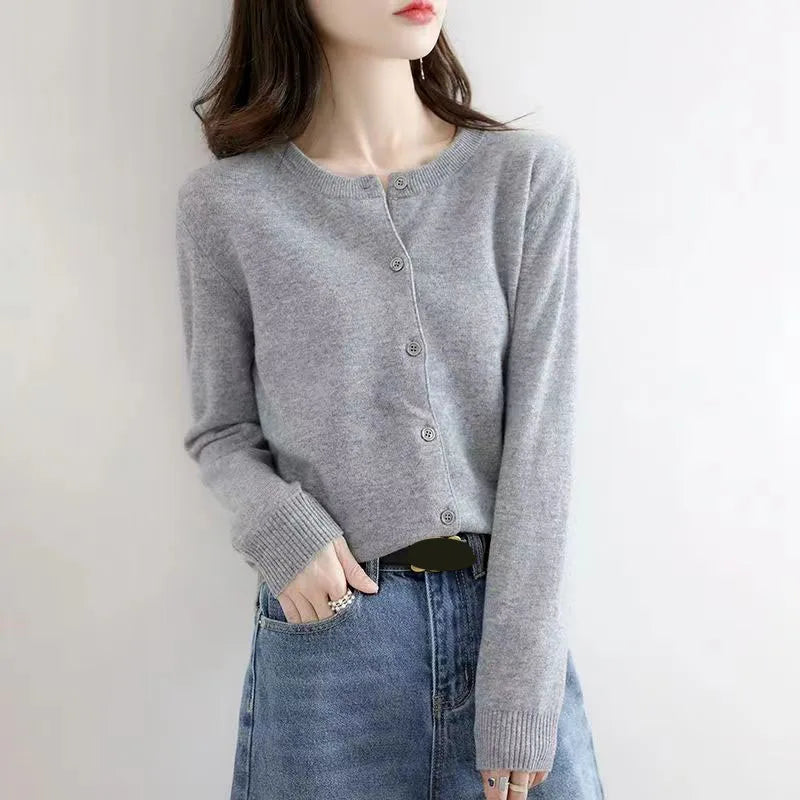 Korean Single Breasted Cardigans Sweater Women Autumn Winter .