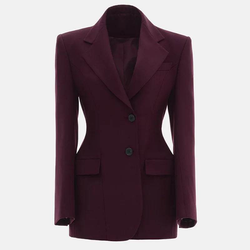 Elegant Lapel Blazer Skirt Set Women Casual Slim.