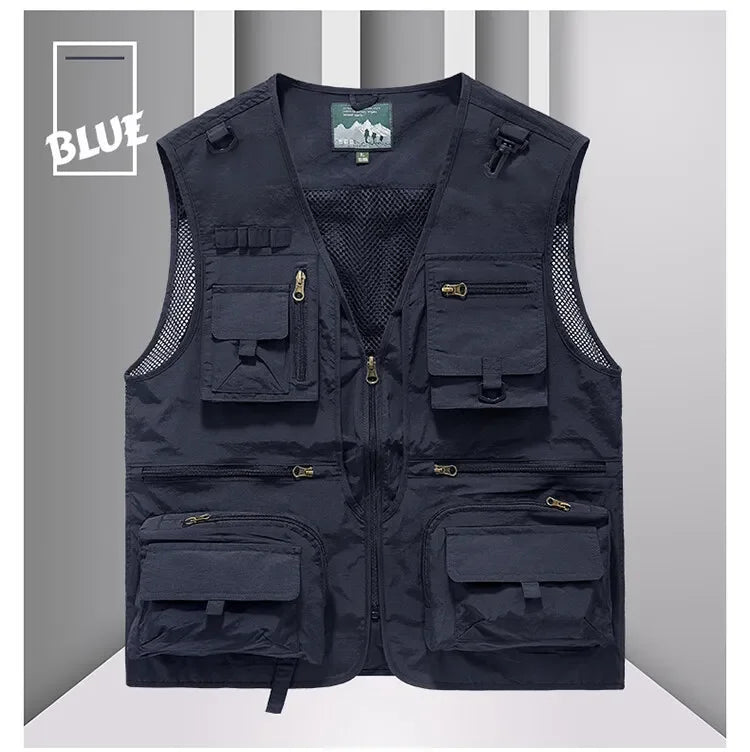 14 Pockets Summer New Men US Tactical Hiking Fishing Vest Mens.