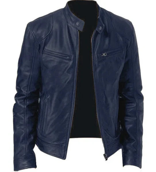 Mens Leather Jacket Autumn Winter Business Gentleman.