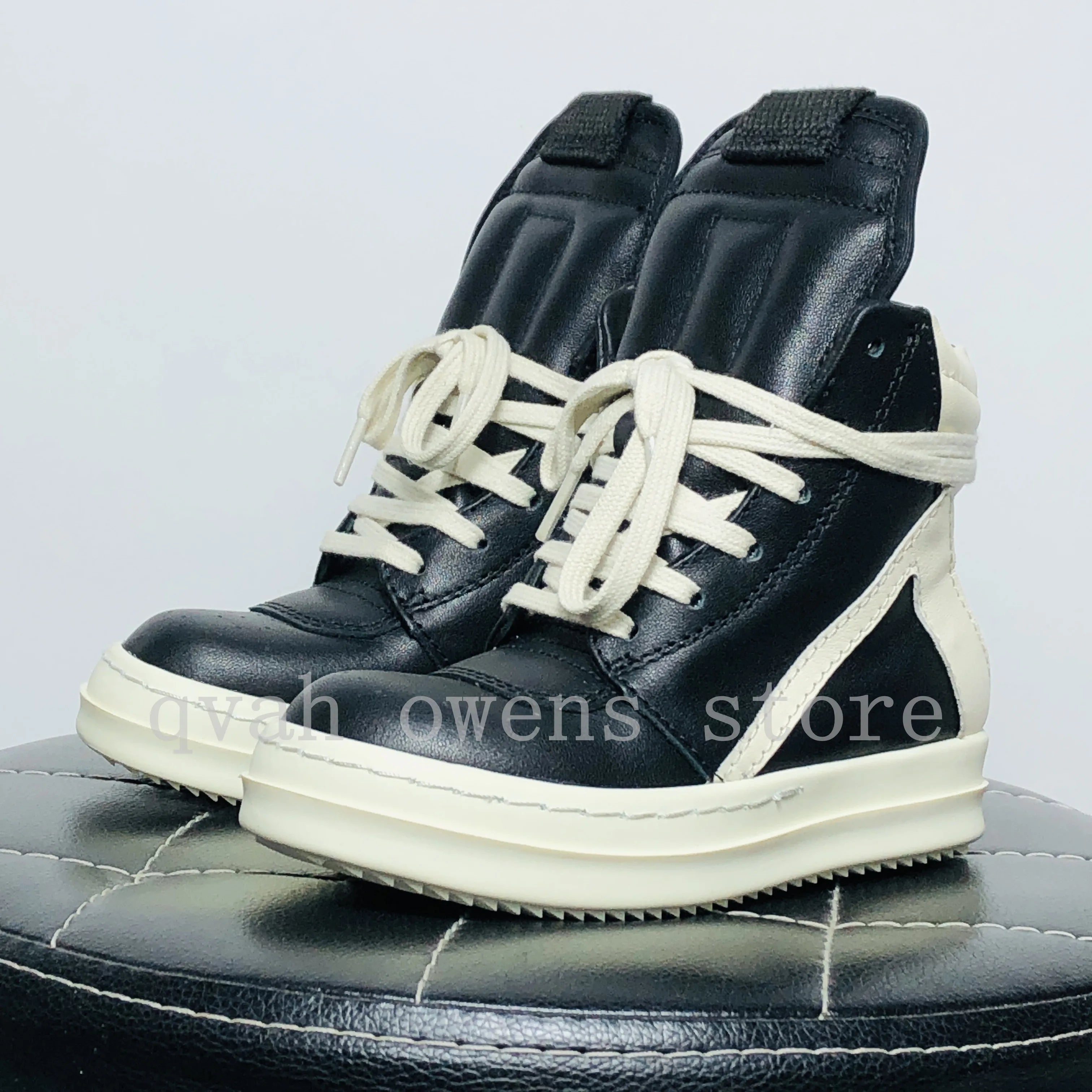 Kids High Top Sneakers Girls Boys Leather Children Shoes.