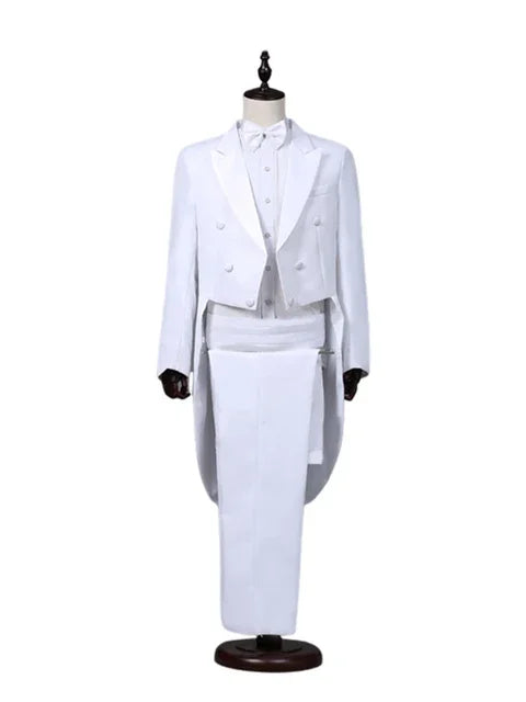 Men's Tuxedo Costume Vintage Formal Tailcoat Slim Fits.