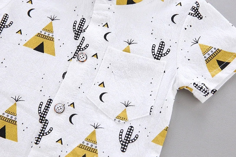 Baby Boys Summer Outfits 2025 New Cotton Short Sleeve 2-Piece Set Breathable Lightweight Casual Clothes for Infant Toddler Kids