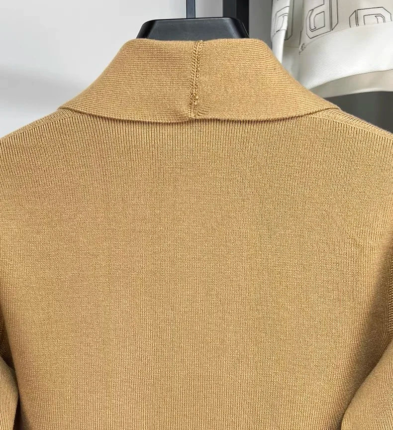 High end men fashion shawl collar knitted cardigan.