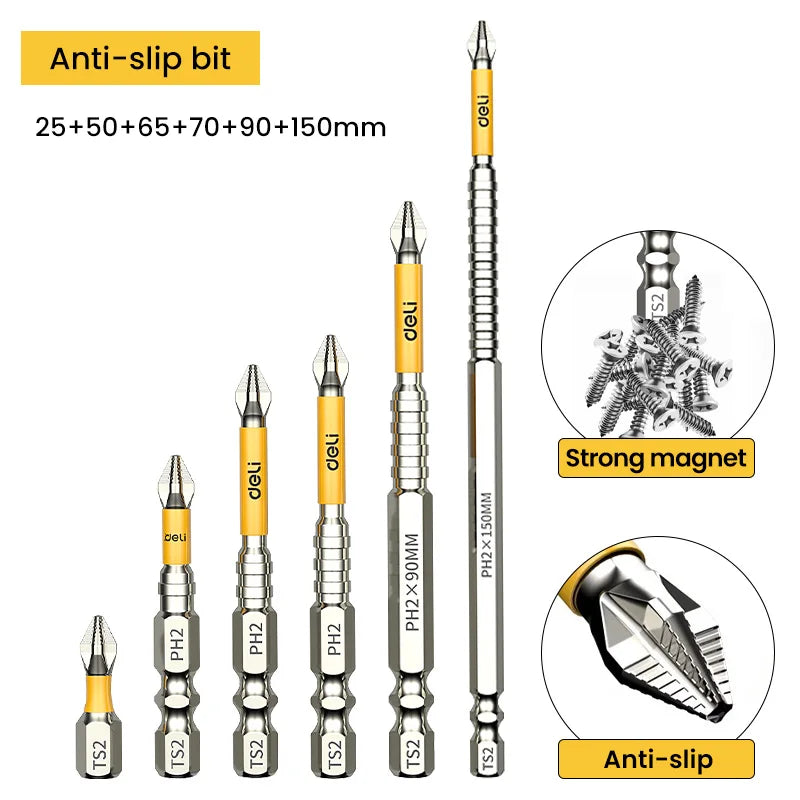 Non-slip PH2 Magnetic Batch Head Cross Screwdriver Hardness Drill Bit .
