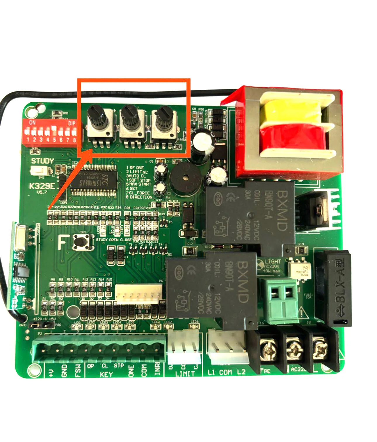 K329E soft start for only magnetic limit switch NO sliding gate.