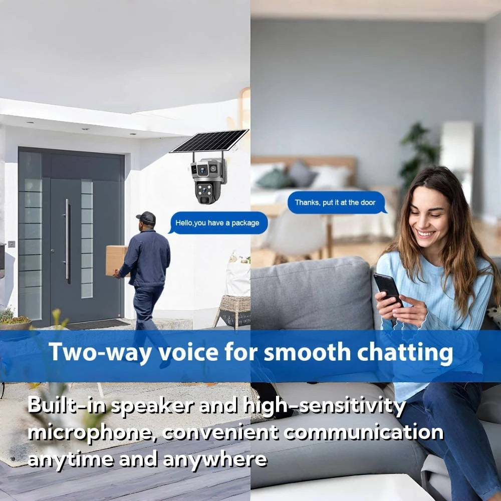 V380pro 12MP 6K WIFI Camera Solar PIR Human Detection Night Vision.