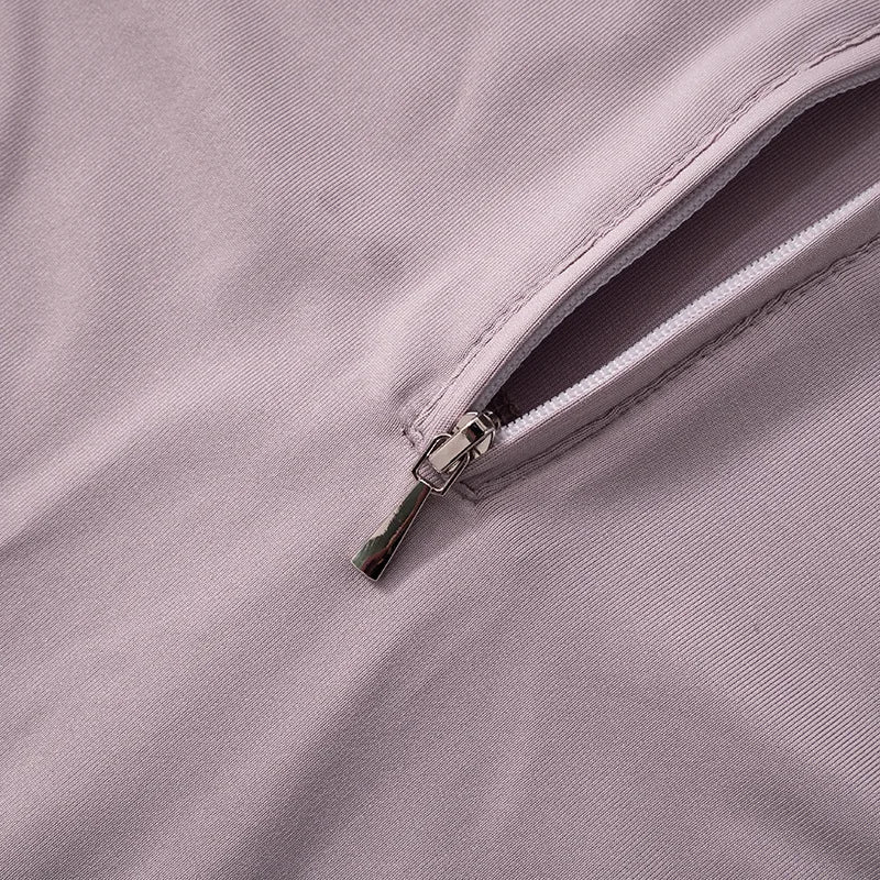 Shestyle Solid Women 2025 Fitness Bodycon Jumpsuit Zipper Fly Mock Neck Work Out Clothes Hipster Violet Sexy Stretchy Stylish