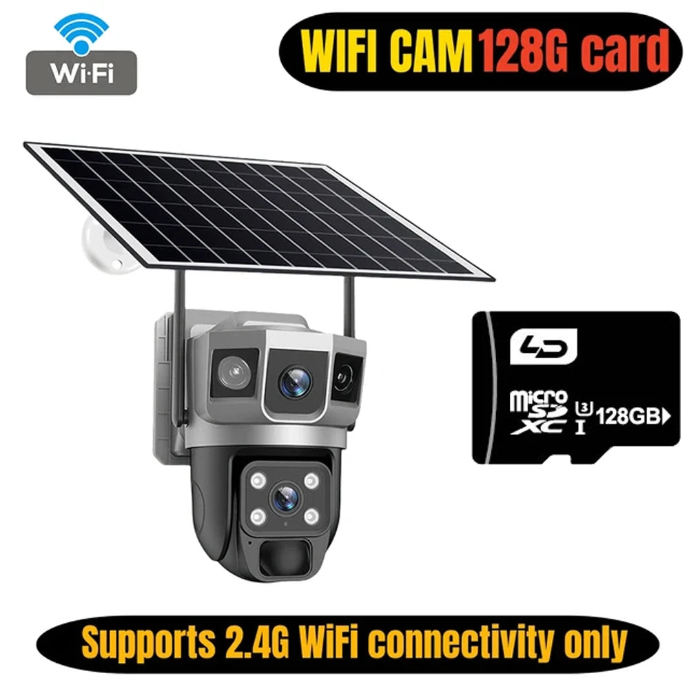 V380pro 12MP 6K WIFI Camera Solar PIR Human Detection Night Vision.