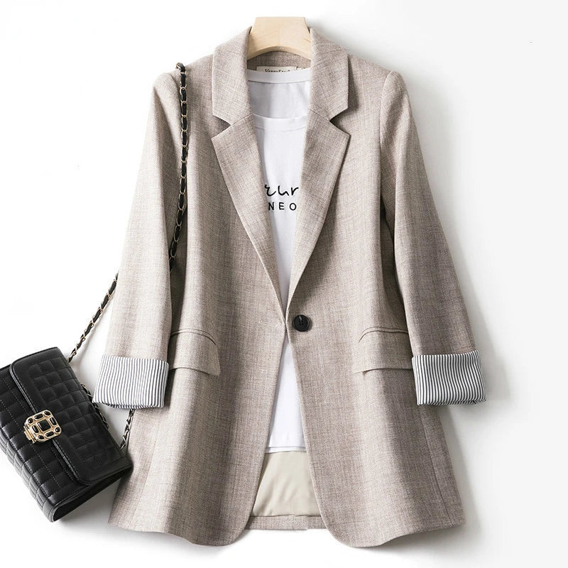 New Blazers Women Trendy Patchwork Korean Chic .