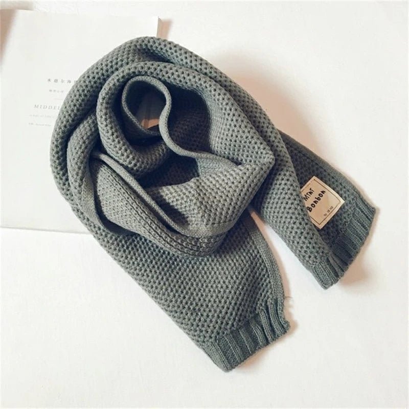 Kids Scarf Autumn Winter Korean Fashion Children's Knitting Baby Bib Wool Knitting Winter Versatile Female Warm Girl Boy