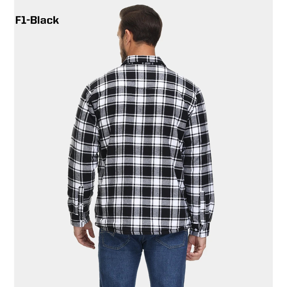 MAGCOMSEN Men's Fleece Plaid Flannel Shirt Jacket.