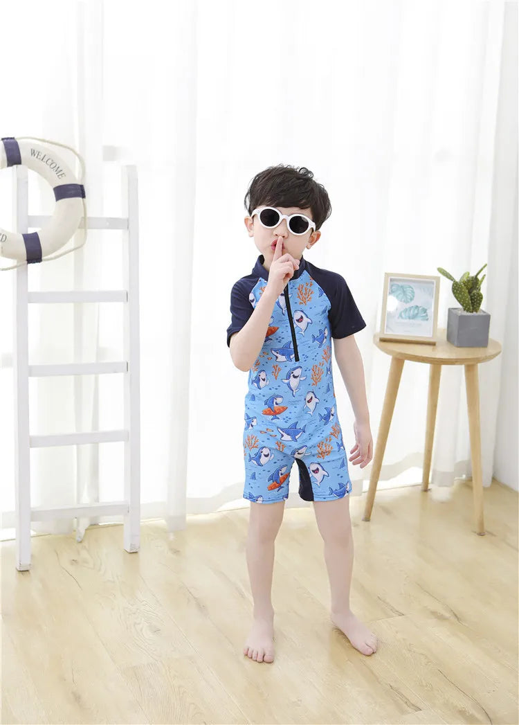 Kids Toddler Boys Swimsuit Long Sleeve  3 4 5 6 7 8 10 Years.
