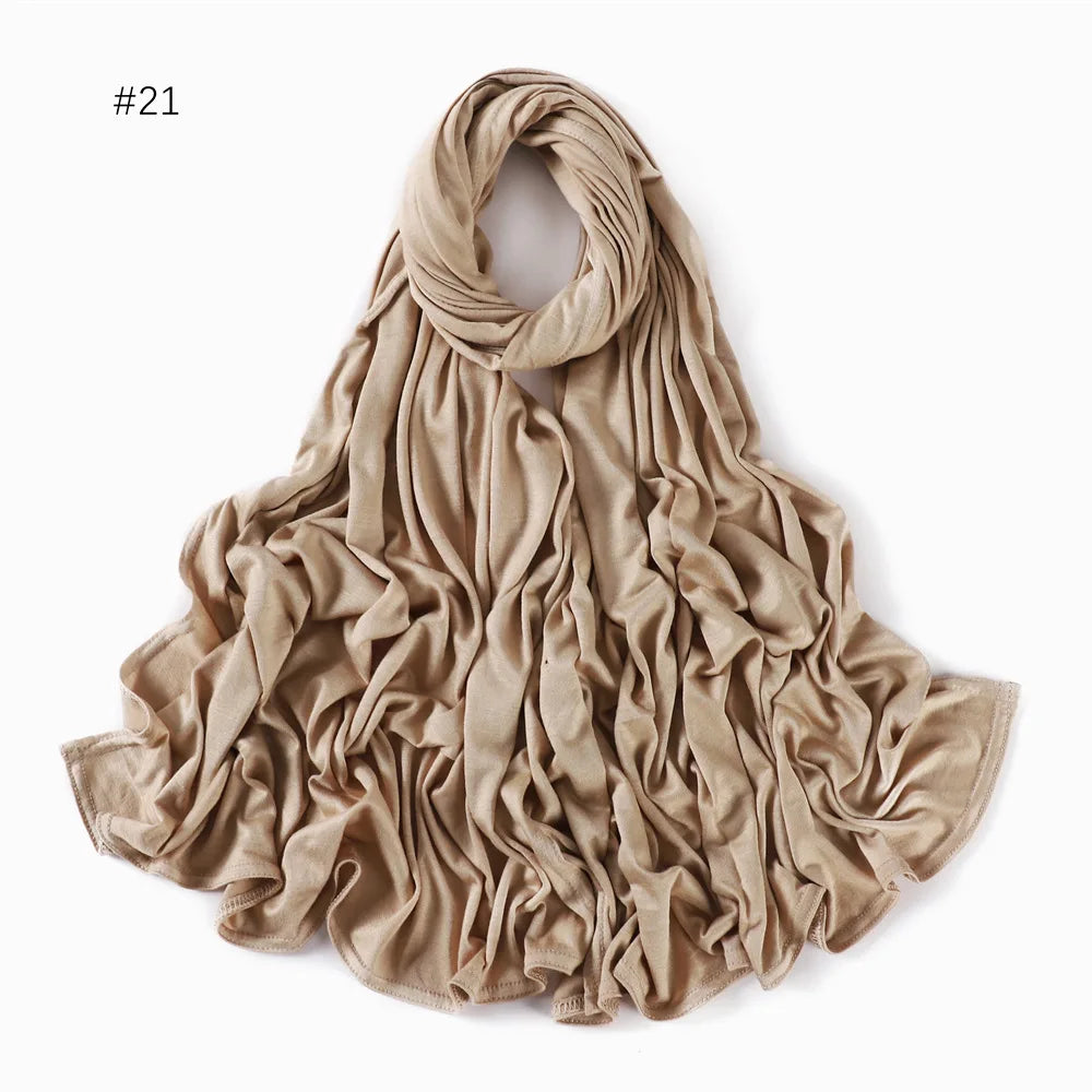 Modal Cotton Jersey Hijabs For Woman Long Muslim Scarf .