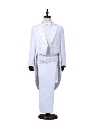 Men's Tuxedo Costume Vintage Formal Tailcoat Slim Fits.