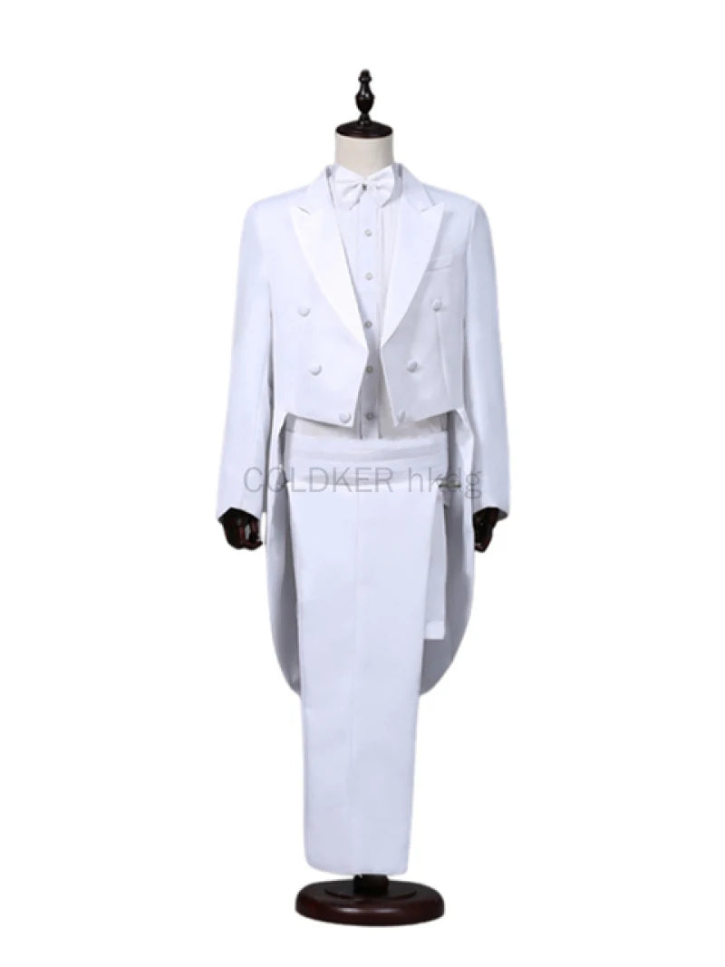 Men's Tuxedo Costume Vintage Formal Tailcoat Slim Fits.