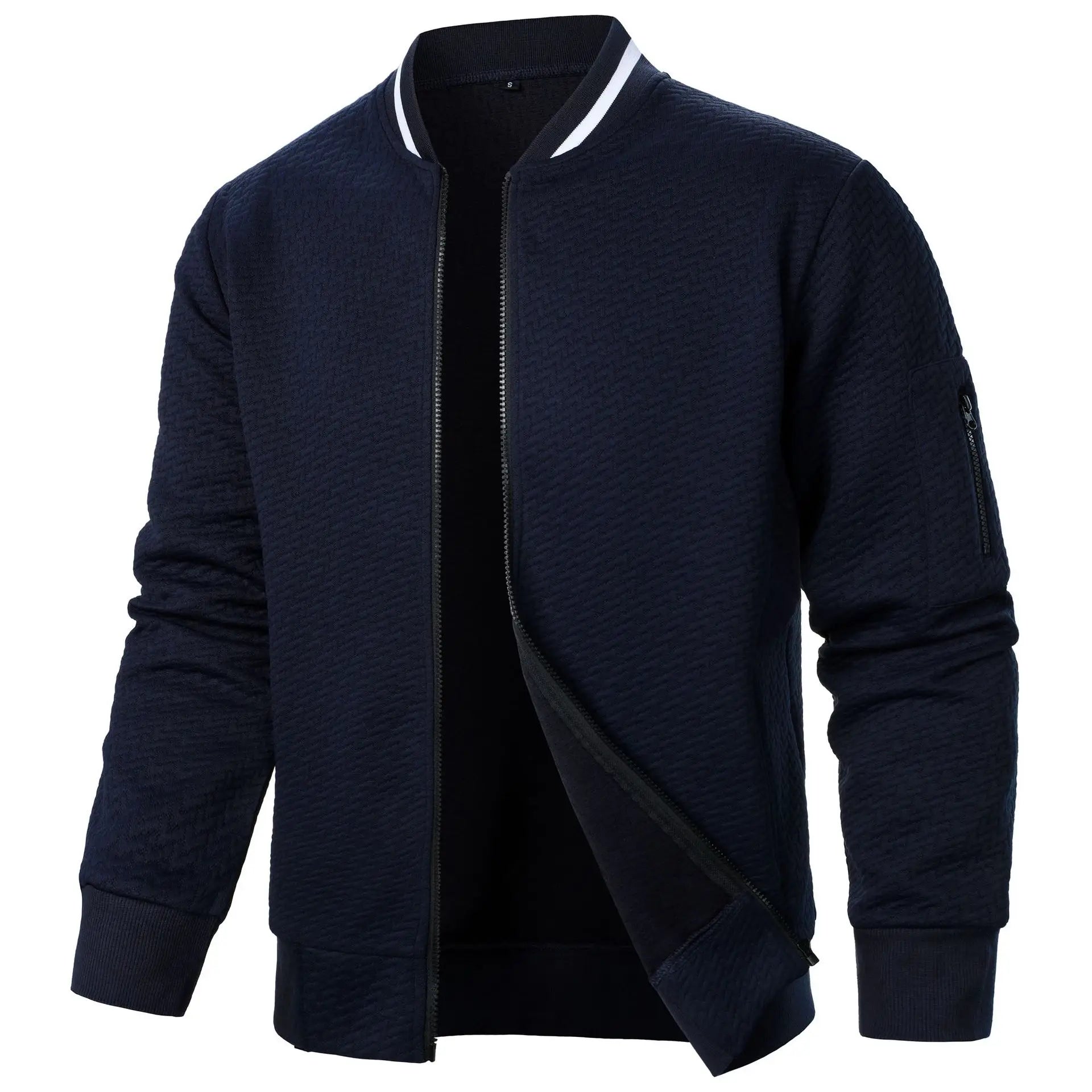 Fashion Autumn Jackets for Men Solid Color Casual Baseball Mens Jacket .