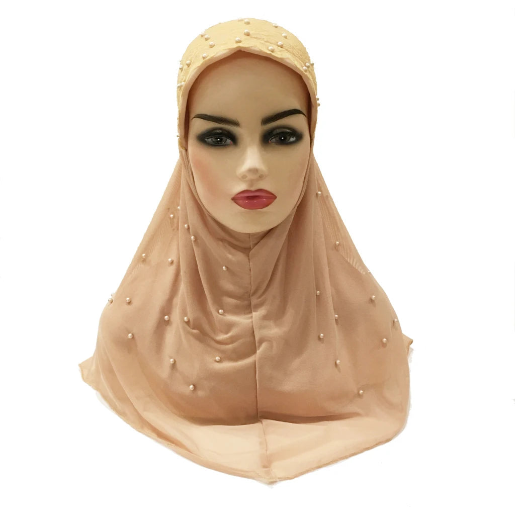 big girls adults soft net two layers muslim scarf islamic hijab.