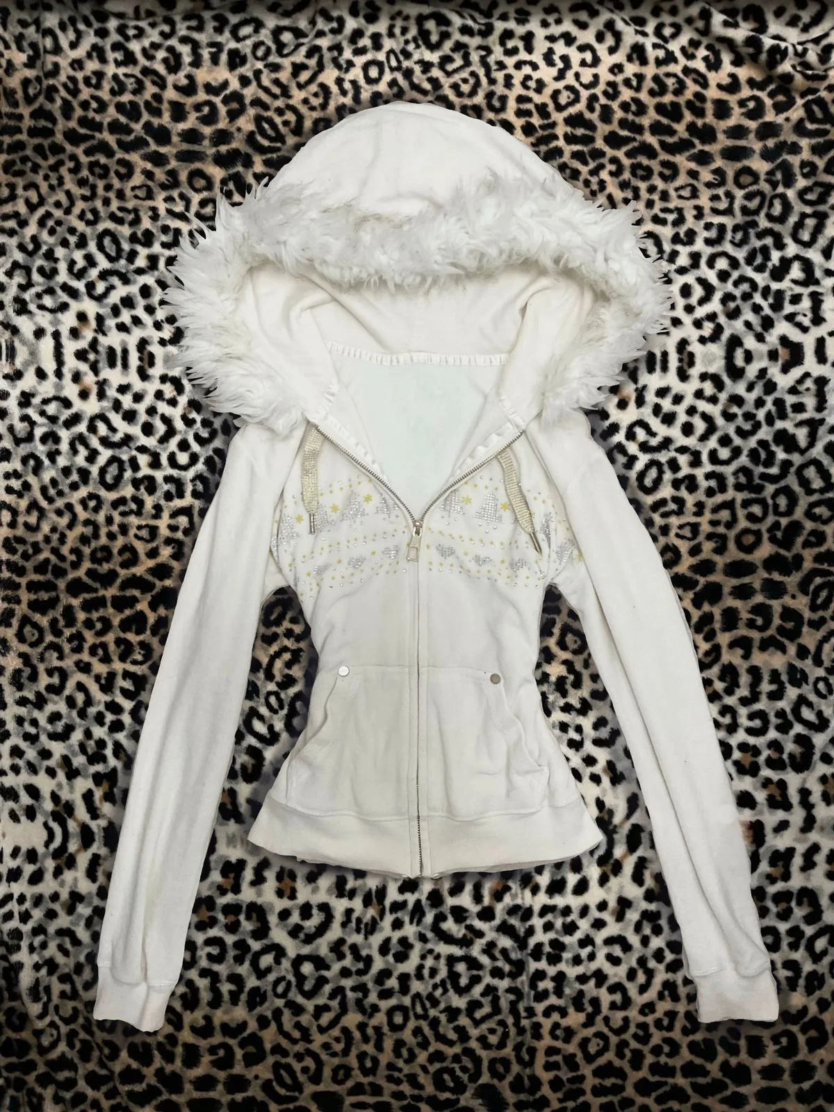 Winter riveted cool girl Gothic zipper hoodie coat  cardigan jacket.