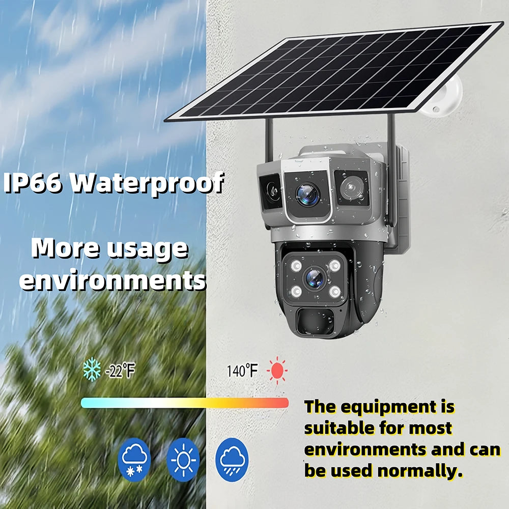 V380pro 12MP 6K WIFI Camera Solar PIR Human Detection Night Vision.