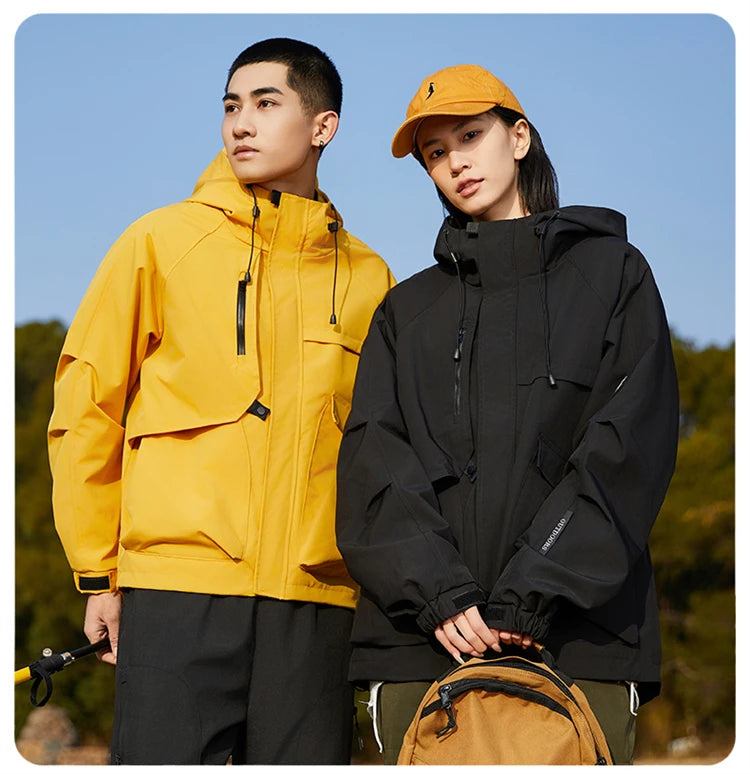 Men’s Hooded Outdoor Windbreaker Jacket Windproof Coats .