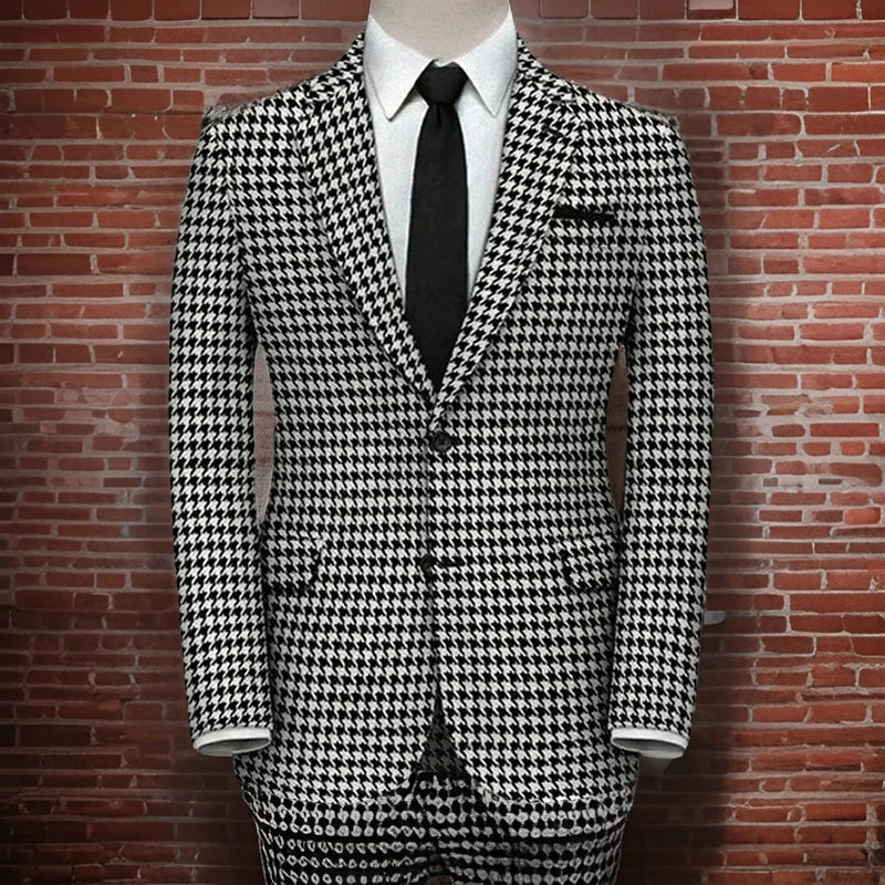 Plaid Blazer for Men 1 PCS Suit Jacket .