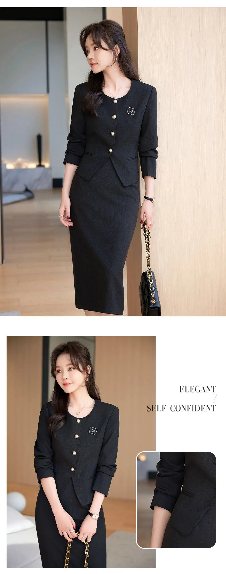 NAVIU Fashion French Vintage Tweed Two Piece Sets Women.