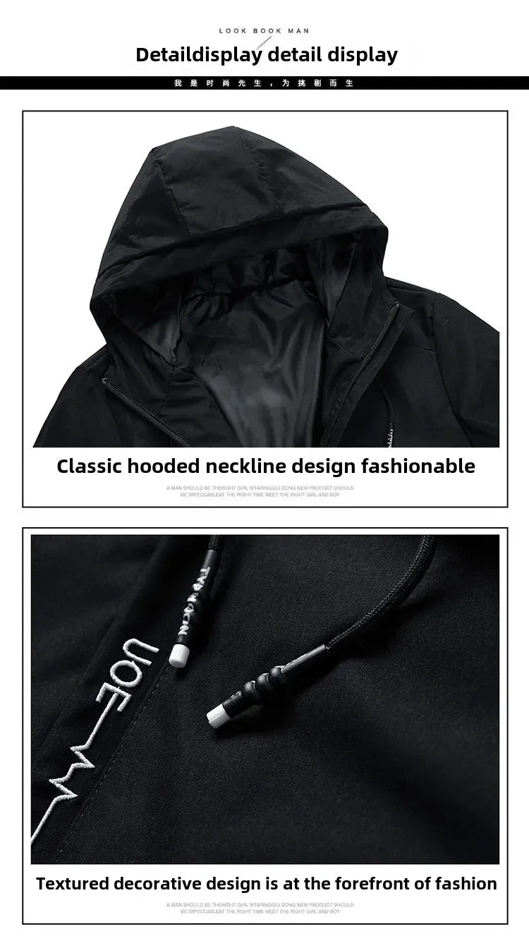Style Men's Jacket Spring Autumn  Casual Hooded For Men's .