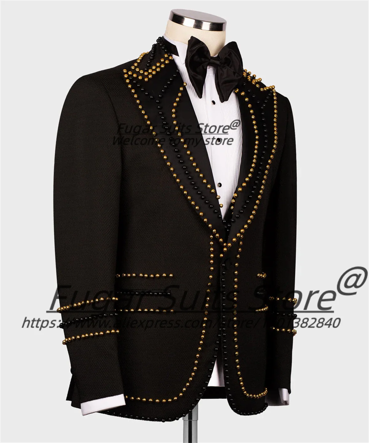 High-end Beadwork Men Suits Customized Slim Fit .