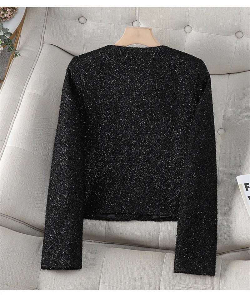 NewKorean Fashion Small Fragrance Tweed Jacket Women .