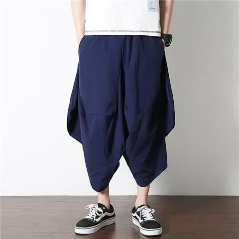 Casual Linen Pants For Men Chinese Style.