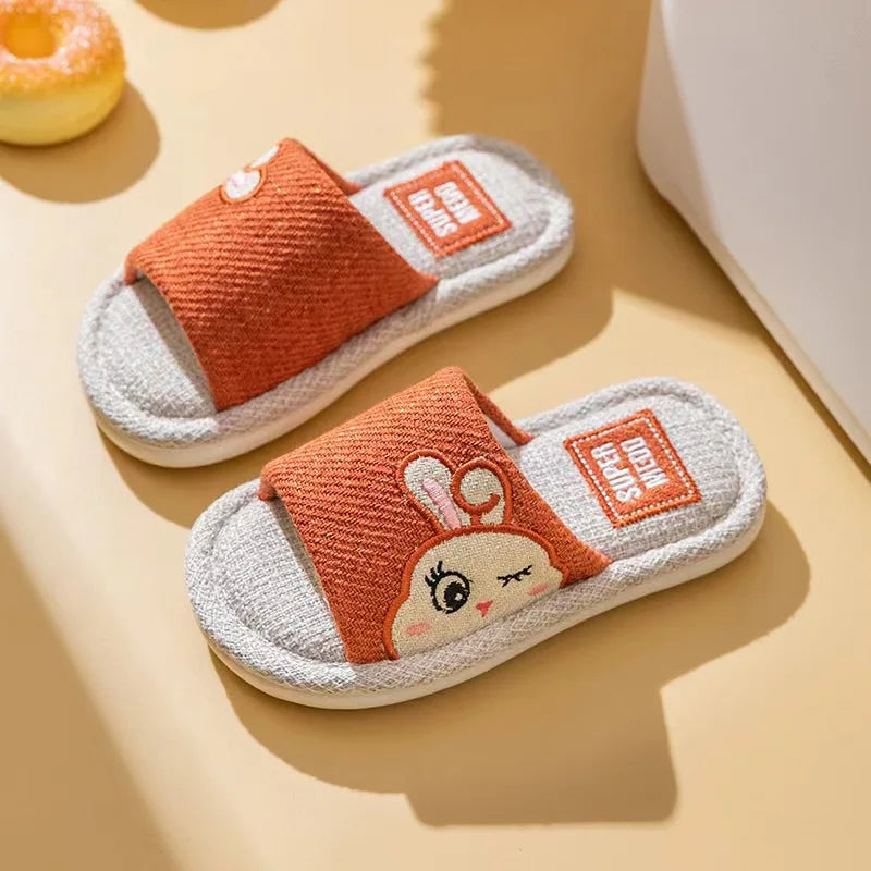 Kids Shoes Slippers Breathable Cotton Linen Boys Girls .