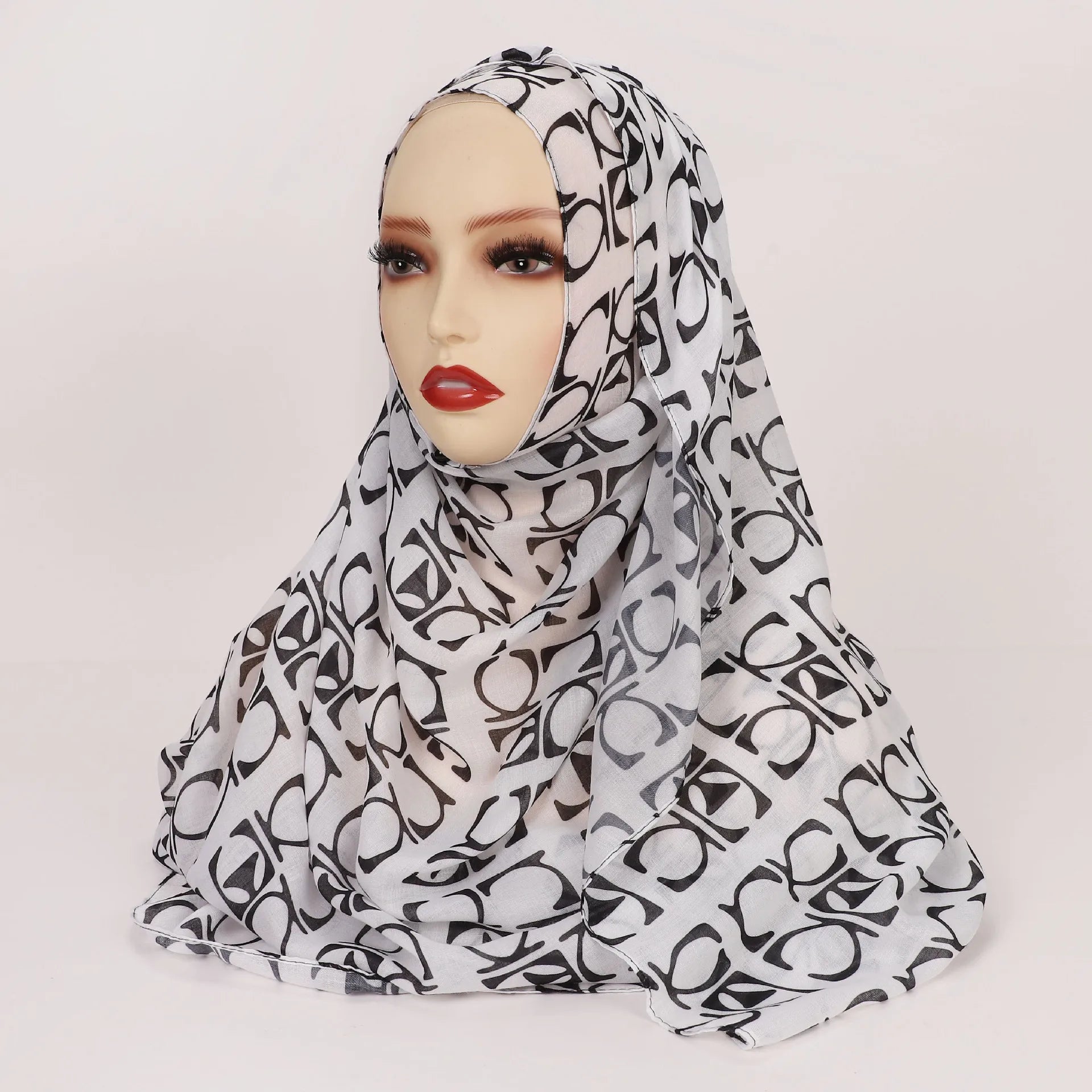Women Scarves Bohemian Watercolor Muslim Hijab Floral Printed .