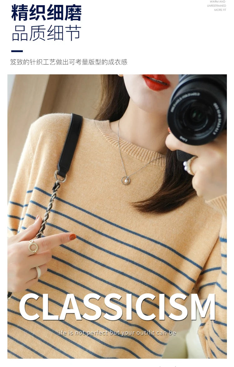 100% Cotton Knitted Sweater Women's Sweater .