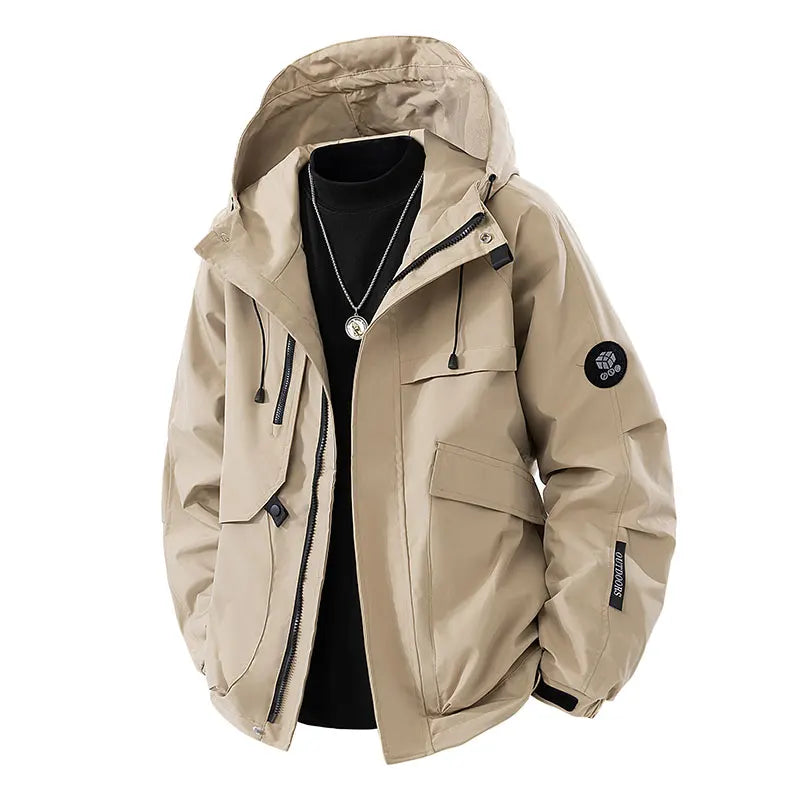 Men’s Hooded Outdoor Windbreaker Jacket Windproof Coats .