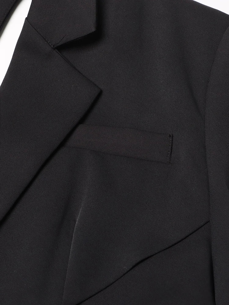 VGH Solid Hollow Out Casual Irregular Blazers For Women .