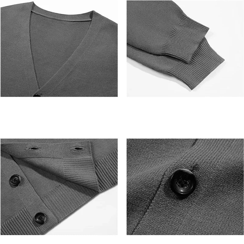 Men's Lightweight Cardigan Sweater Single-Breasted V-Neck.m