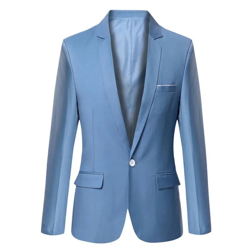 Blue Men Blazers Work Office  Men Tuxedos for Formal Occasions .