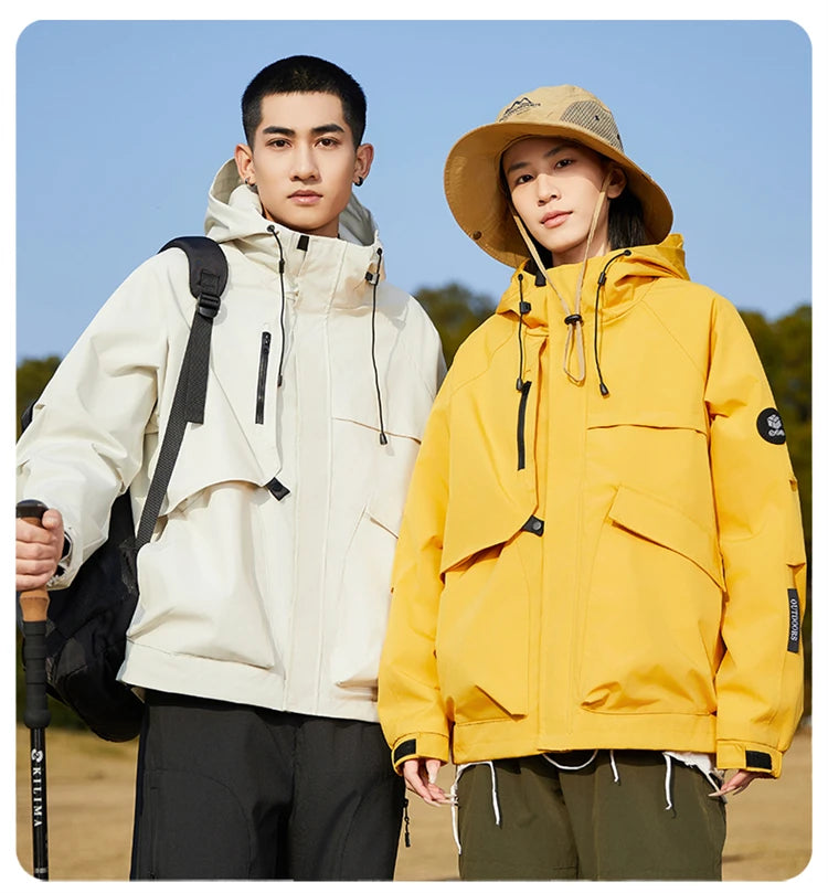 Men’s Hooded Outdoor Windbreaker Jacket Windproof Coats .